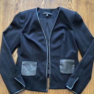 Cynthia Steffe Faux Black Leather Accented Blazer Medium